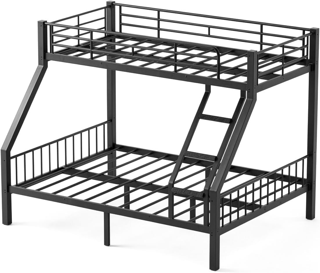 twin-xl-over-queen-bunk-bed-heavy-duty-bed-frame-with-guardrails-ladder