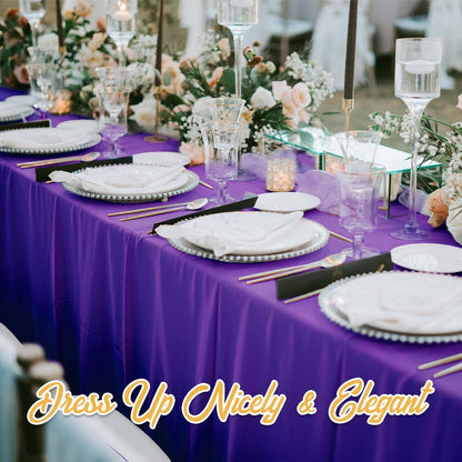 6 Pack Purple Tablecloths 60X102 Inch for 6Ft Rectangle Tables8