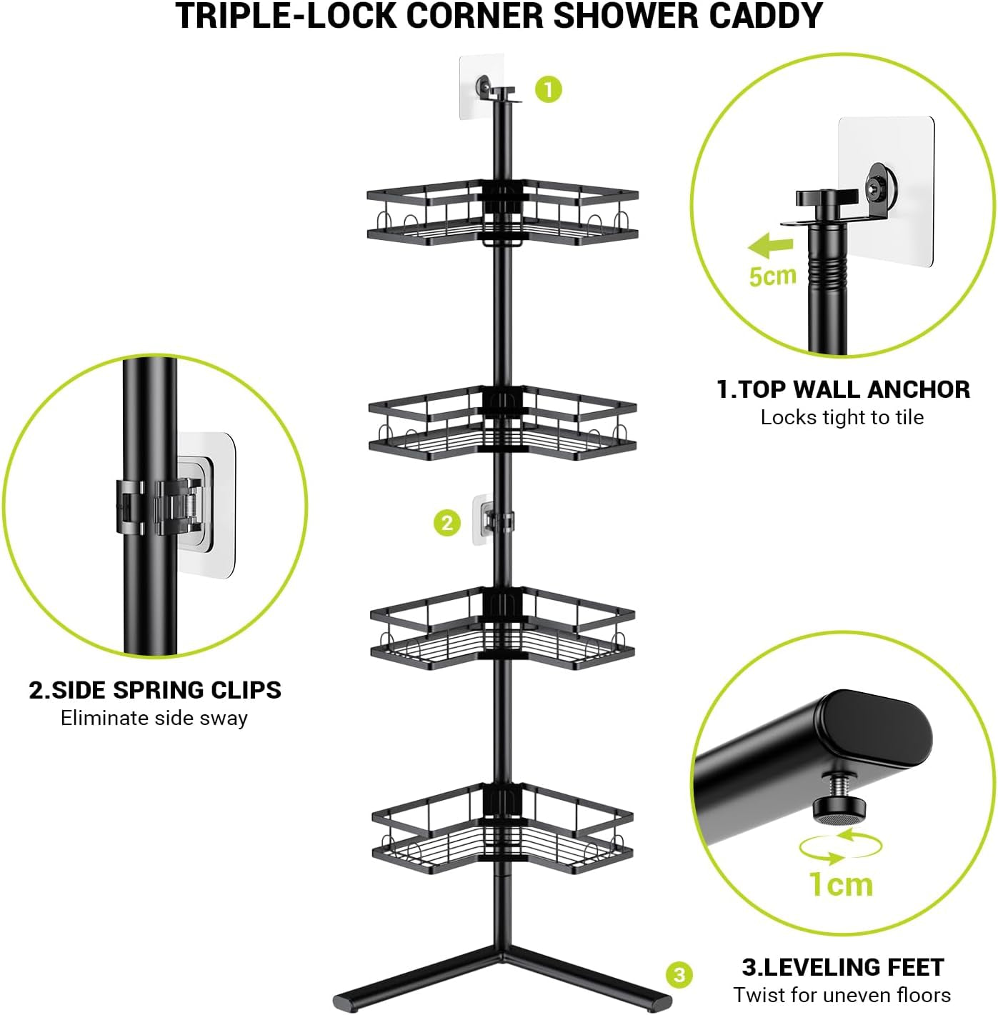 standing-corner-shower-caddy-4-tier-rustproof-adjustable-shower-shelves