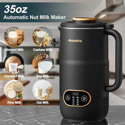 8 in 1 Nut Milk Maker Machine, 35Oz Soy Milk Maker with 8 Blades | Delay Start/Keep Warm/Self-Clean/Boil Water for Homemade Almond, Oat, Soy, Juice, Plant Based & Non-Dairy Beverage for Family4