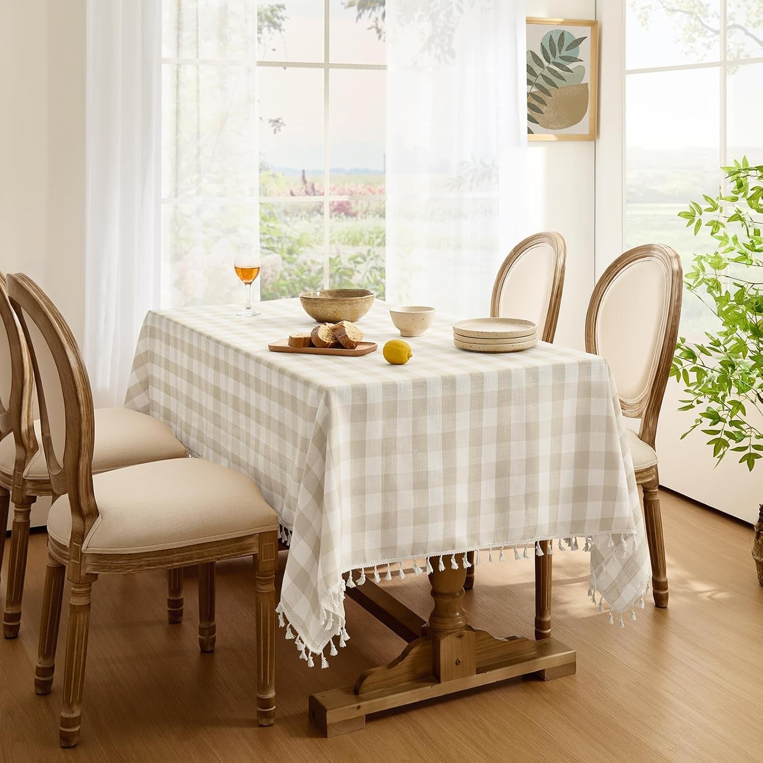 checkered-tablecloth-rectangle-outdoor-linen-cotton-gingham-table-cloth-with-tassel-heavy-duty-wrinkle-free-buffalo-plaid-table-cover-for-kitchen-dining-summer-party-55-x-84-inch-beige