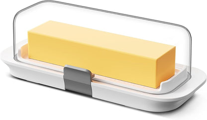 Butter Dish with Airtight Lid and Lock for 1 Stick Butter | Lockable, Sealing Ring, Dishwasher Safe, Measurement Marks, Non-Slip Pads, Easy to Scoop, for East/West Coast Butter1