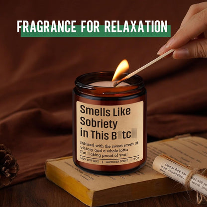Smells like Sobriety Candle - Sobriety Gifts for Women, Men5