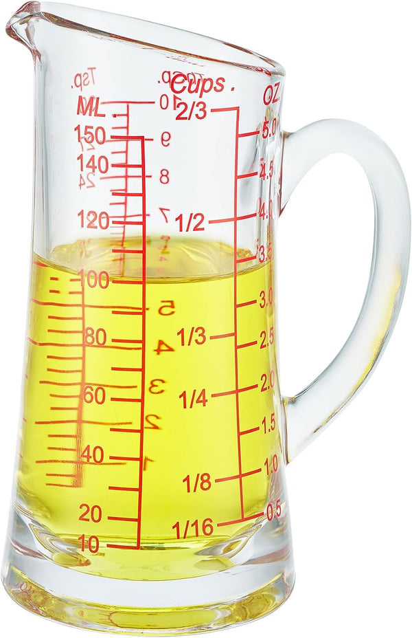 Ackers Glass Measuring Cup 5 Oz/150Ml Shot Glass Measuring Cup with V-Spout,Insulated Handle9