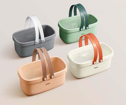 Medium Bathroom Caddy,Portable Shower Caddy Green,Plastic Bathroom Organizer Basket, Waterproof Shower Storage, Dries Quickly with Drainage Holes 12.4 * 6.14 * 7Inch - Light Green4