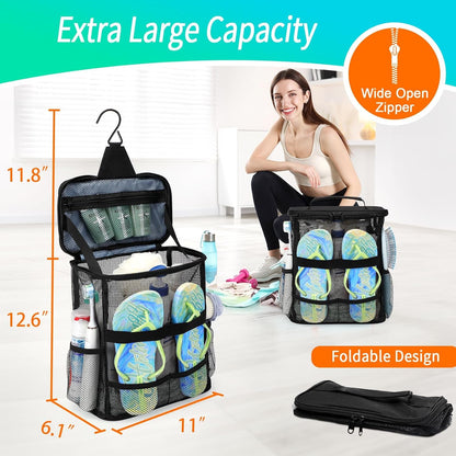 Dorm Room Essentials for Guys Girls, Quick Dry Mesh Shower Caddy Portable4