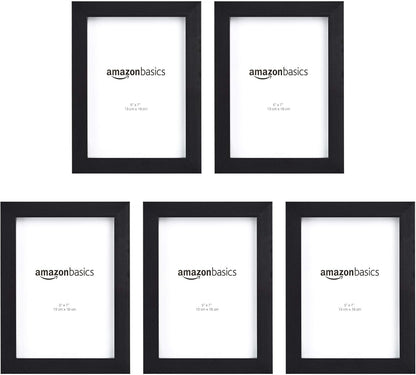 Rectangular Picture Frame Set for Wall Hanging or Tabletop Display, 5 X 7 In, Black, Horizontal and Vertical Formats, 5-Pack1
