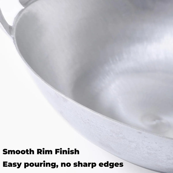 Kawali Filipino Wok, 13 in Aluminum Double-Handle Pan | Deep Round-Bottom Design, for Pancit, Stir-Frying and Shallow Frying, Gas and Outdoor Burner Use4