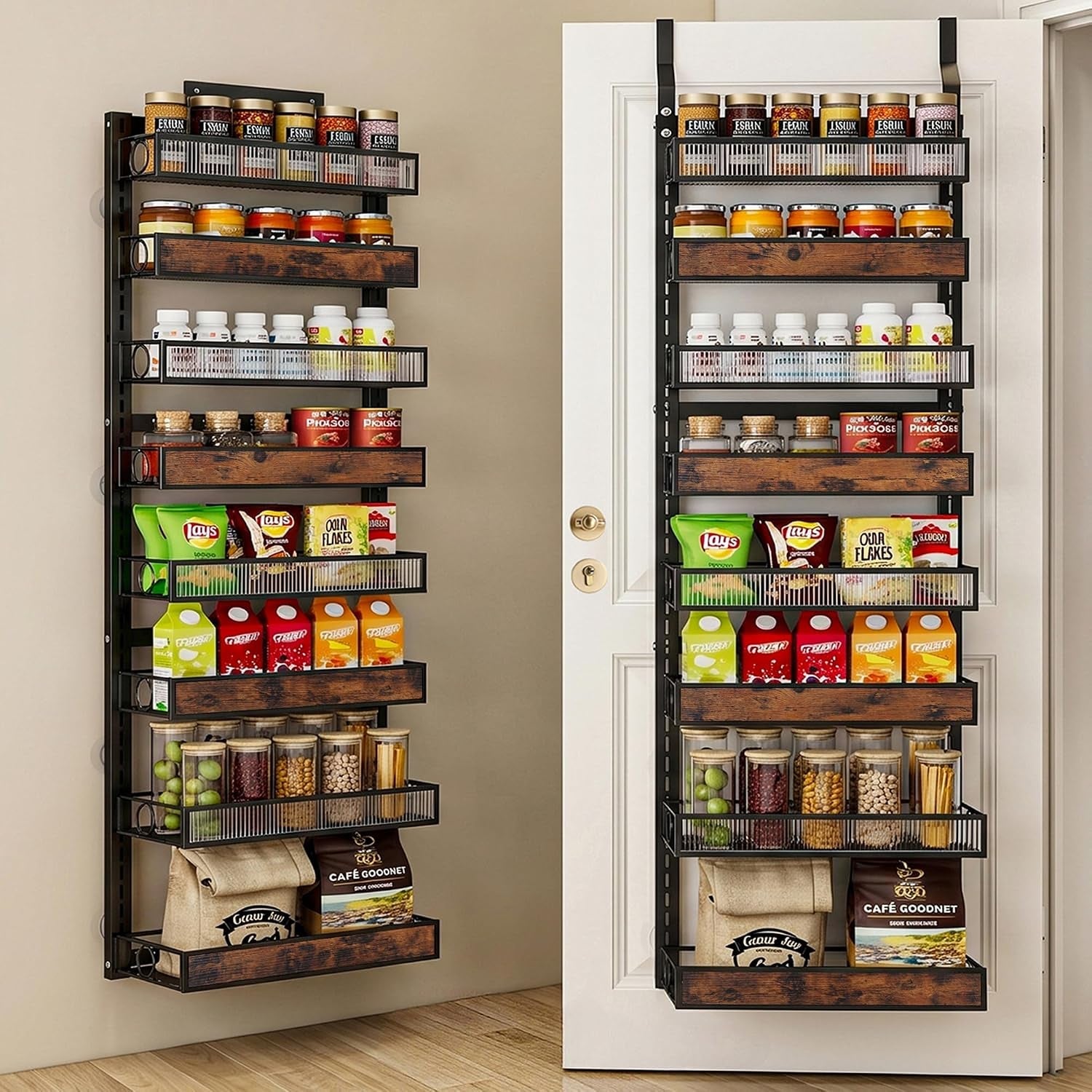 8-tier-pantry-door-organizer-spice-rack-2-in-1-wall-mount-or-hanging-over-door-seasoning-organizer-with-adjustable-baskets-heavy-duty-behind-door-storage-shelves-for-pantry-cabinet-and-kitchen