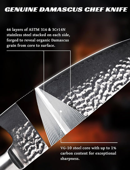 Professional Japanese Knife Set,Vg-10 Damascus High Carbon Steel2