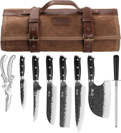 Chef Knife Set with Bag, Hand Forged High Carbon Steel BBQ Knives Set1