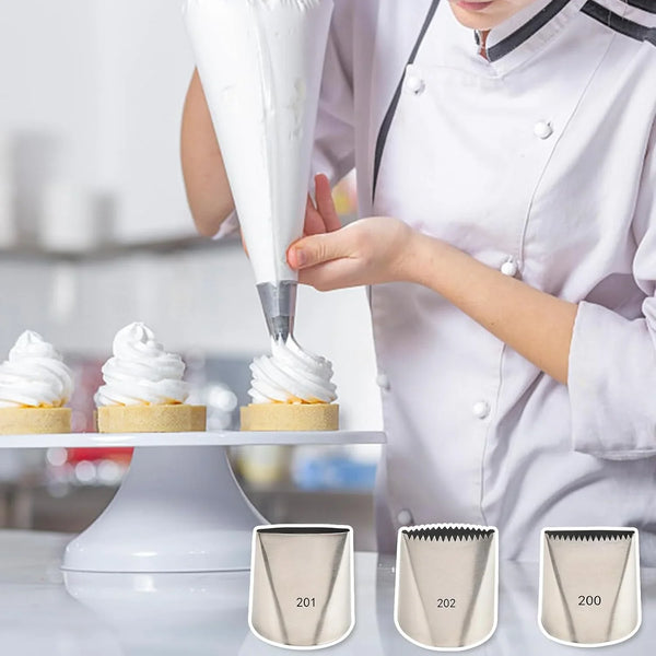 Piping Tips for Cake Decorating, Stainless Steel Icing Piping Nozzles for Pastry Fondant Decorating Tools (C)5