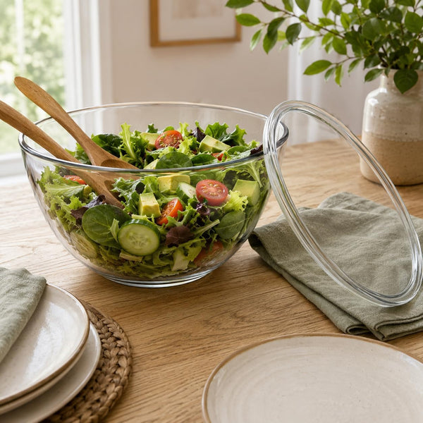 Glass Mixing Bowls with Lids, 4.7QT Large Glass Bowl for Sourdough Bread Proofing, Heat-Resistant Mixing Bowls for Kitchen, Baking, Marinating & Food Storage, Microwave & Dishwasher Safe8