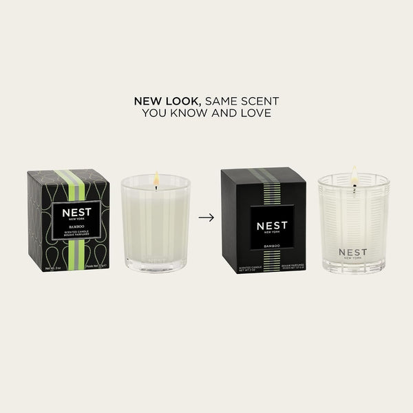 NEST New York Scented Votive Candle, Bamboo - 2 Oz - up to 28-Hour Burn Time - Reusable Glass Vessel2