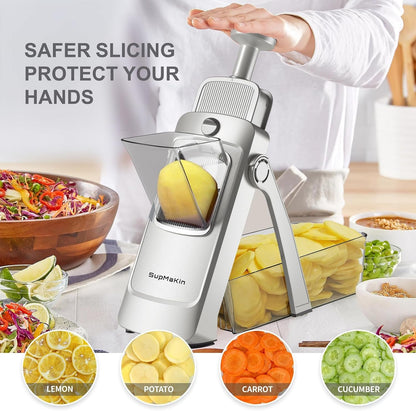 Safe Mandoline Slicer Plus, Adjustable Potaot Slicer 1-8 Mm2