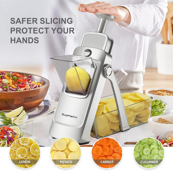 Safe Mandoline Slicer Plus, Adjustable Potaot Slicer 1-8 Mm2