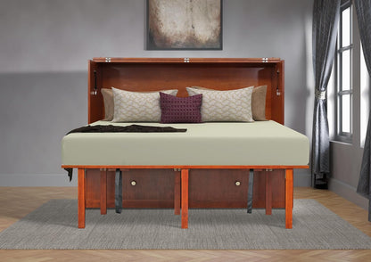 Domabella Murphy Cabinet Bed with Charging Station 8 Inch, Queen (Cherry)5