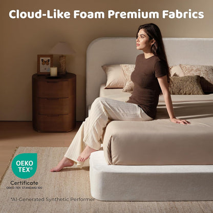 Airframe Queen Upholstered Bed Frame with Rounded-Corner Headboard4