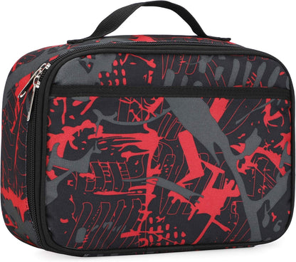 Lunch Box with Padded Liner, Spacious Insulated Lunch Bag Durable Thermal Lunch Cooler Pack with Strap for Men Women Boys Girls Adults School Sports Beach Picnic Work Camp,2 Pocket1