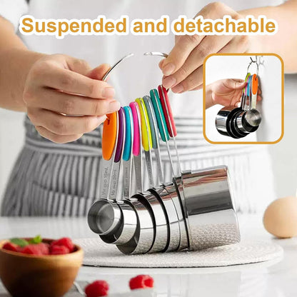Stainless Steel 8 Piece Dry Measuring Cups Set Metal Baking Cooking3