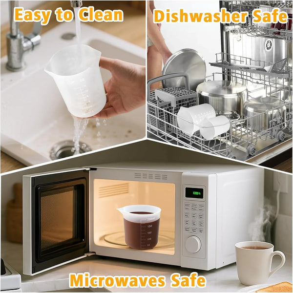 Silicone Cups for Melting Chocolate, 4PCS Silicone Measuring Cups with 250 & 350Ml Capacity, Reusable Baking Supplies for DIY Chocolate Molds6
