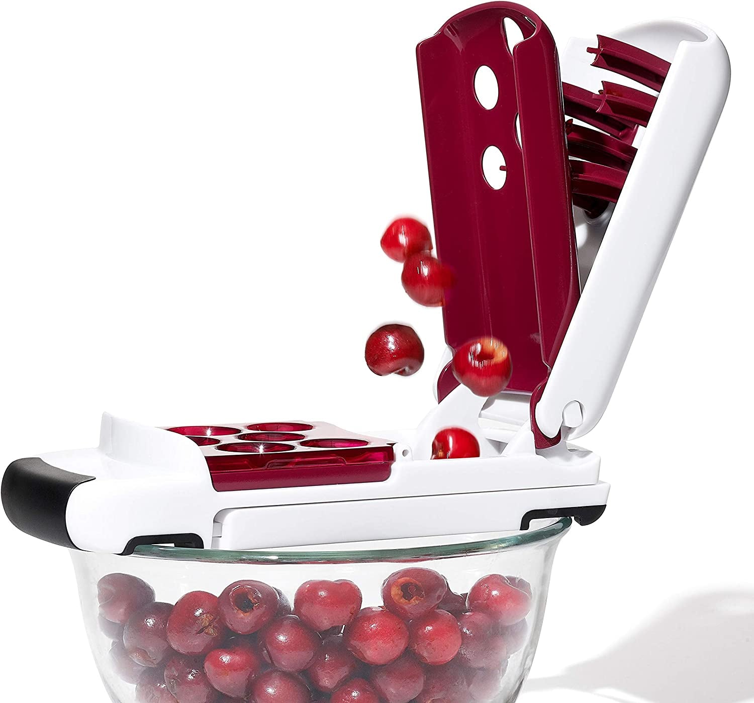 oxo-good-grips-quick-release-multi-cherry-pitter-pits-6-cherries-at-once-fits-different-sized-bowls-mess-free-dishwasher-safe