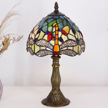Table Lamp Base Replacement Only(B (4 H 15 Inch)) | Fit for 6, 8, 10 Inch Tiffany Style Stained Glass Lampshade, Dark Bronze Finish,Resin, Push Switch on Cord8