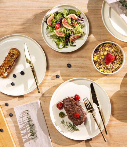 Ceramic Dinnerware Set for 4, 12-Piece Plates and Bowls Set3