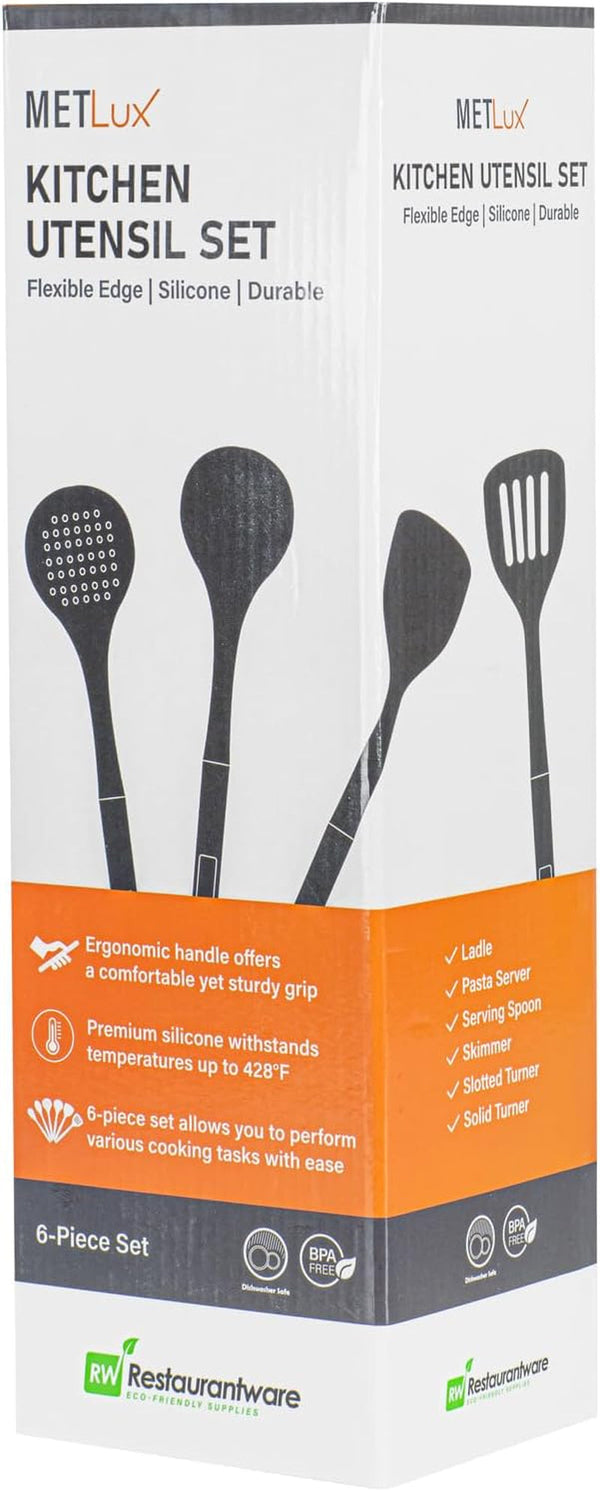 Silicone Utensil Set Pack of 1 Non-Slip Handle 6-Piece Kitchen Tool Set, Heat-Resistant Dishwasher-Friendly Cooking Accessories, Durable Teal Cooking Utensils24