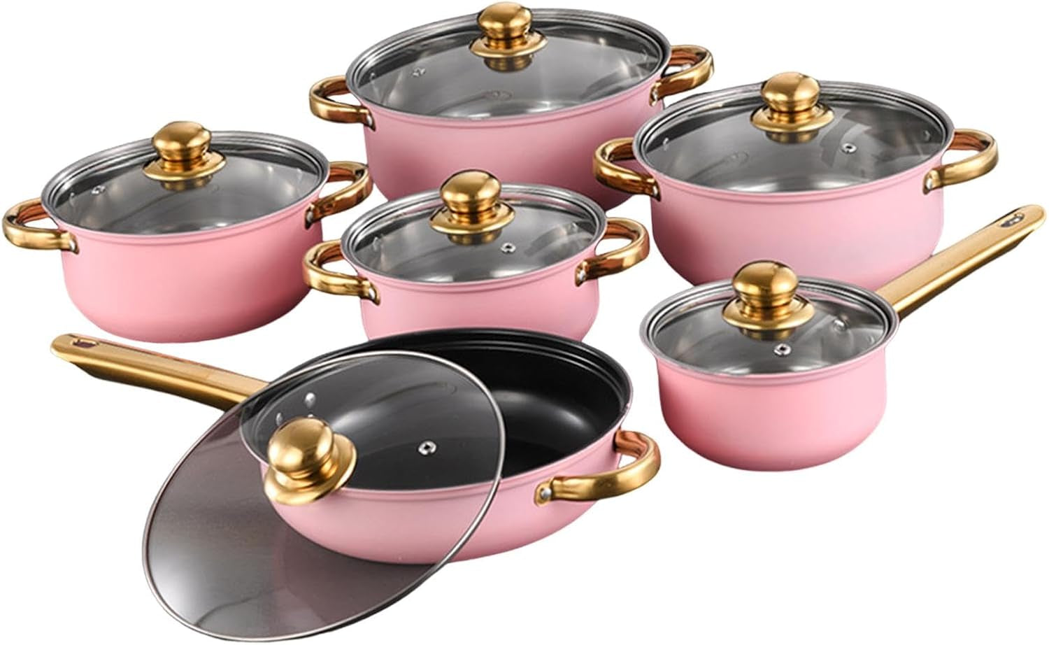 6-pieces-pots-and-pans-nonstick-cookware-set-stainless-steel-milk-saucepan-frying-pan-kitchen-utensils-glass-lids-wear-resistant-comfortable-handles-s-pink