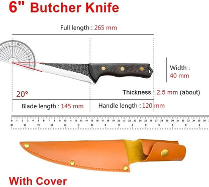 Cleaver Knife, 6 Inch Fish Filleting Knife Chopping Vegetables Boning Knives Stainless Steel Wood Handle Kitchen Knives Chef Cooking Tool2