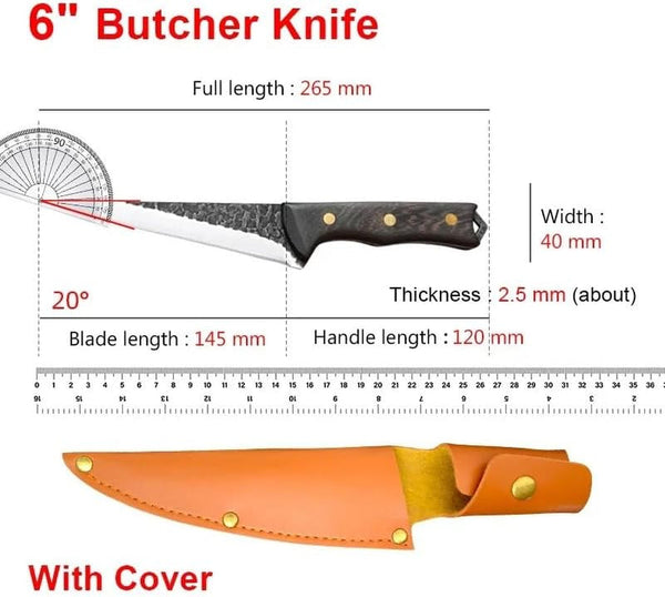 Cleaver Knife, 6 Inch Fish Filleting Knife Chopping Vegetables Boning Knives Stainless Steel Wood Handle Kitchen Knives Chef Cooking Tool2