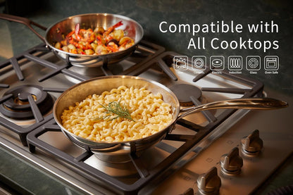10 Pcs Stainless Steel Pots and Pan Sets for Various Cooking Needs | 5 Ply Clad, Compatible with All Cooktops, PTFE, PFAS and PFOA Free, Dishwasher Safe, Oven Safe up to 800F7
