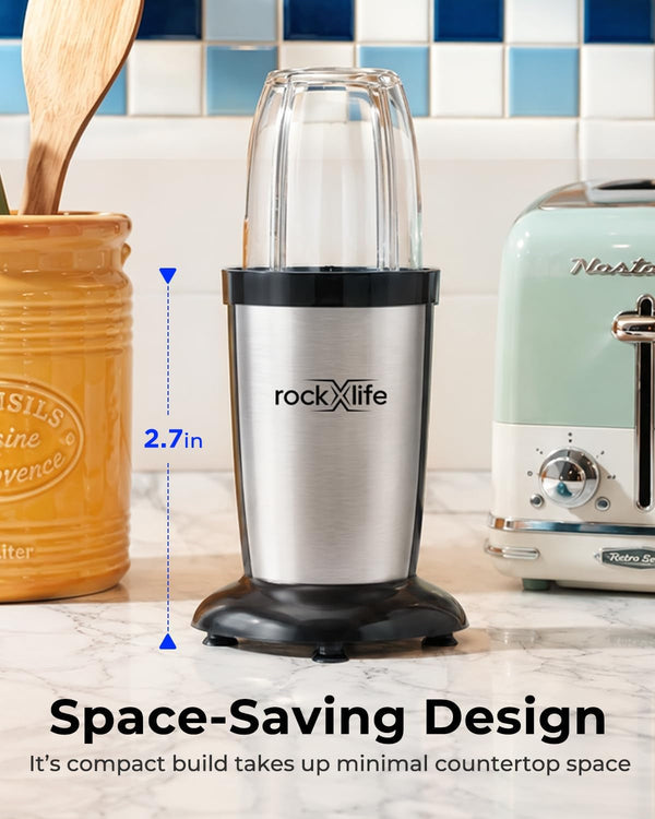 Personal Blender, Silver, 2-In-1 Smoothie Maker & Grinder | for Smoothies, Protein Shakes, Ice Crushing, Coffee Beans, Spices and Nuts; Bpa-Free Dishwasher-Safe Cups7