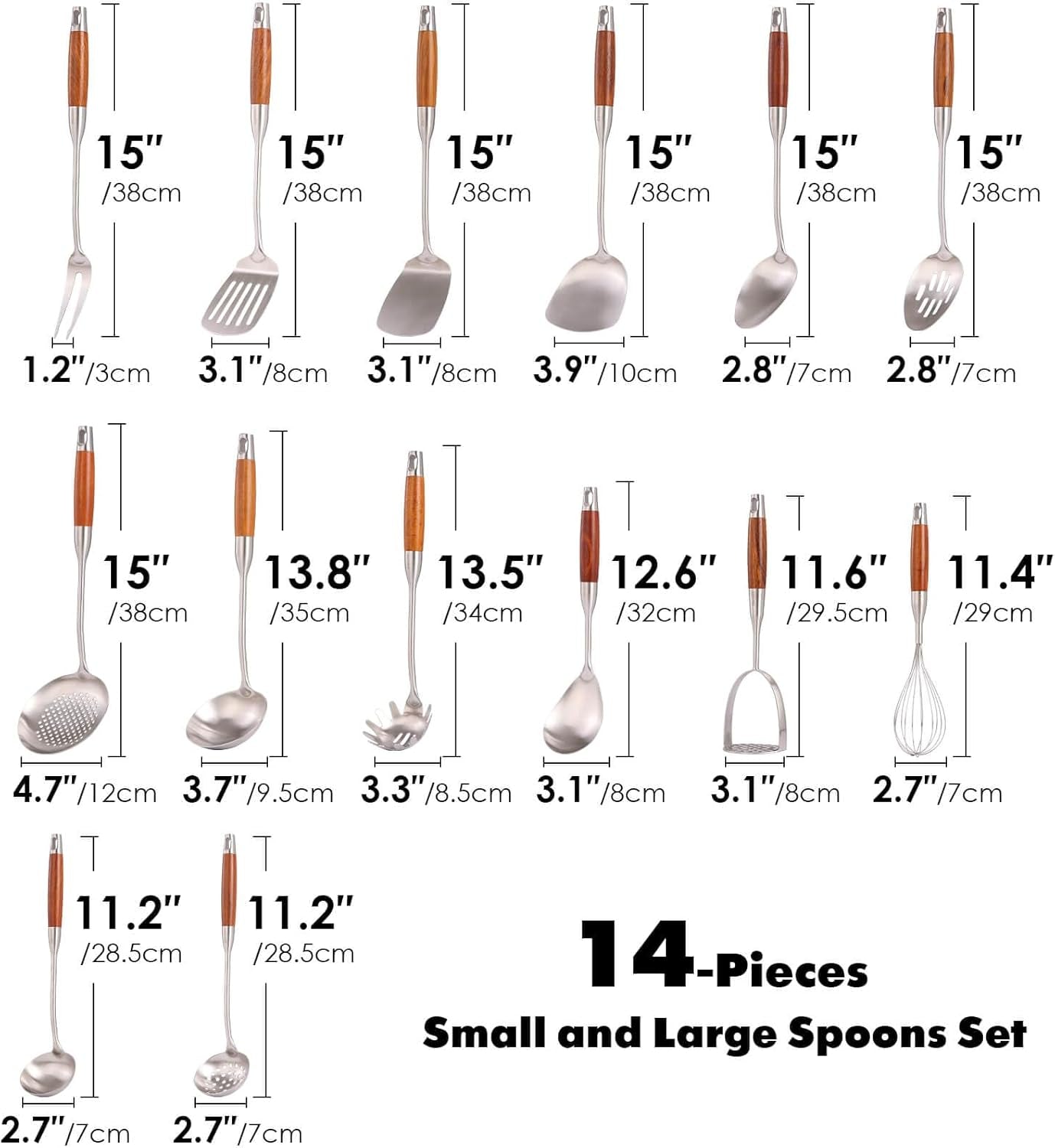 15-metal-kitchen-utensils-set-with-roosewood-handle-18-10-stainless-steel-cooking-utensils-14-pcs-large-small-spoons-set-whisk-masher-fork-spatula-turner-ladle-skimmer-pasta
