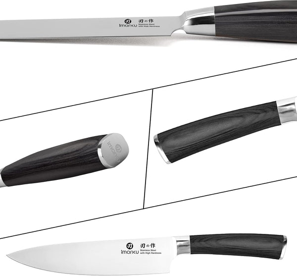 8 Inch Japanese SUS440A Stainless Steel Gyutou Chef Knife, Black6