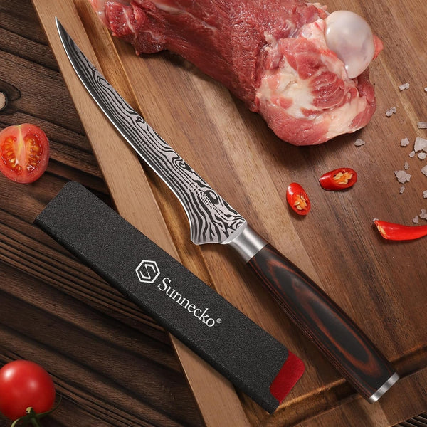 6 Inch Boning Knife, High Carbon German Steel Meat Butcher Knife5