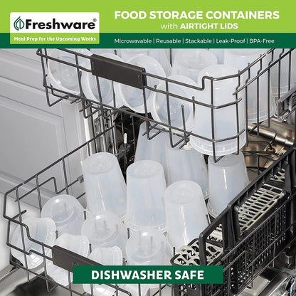 Food Storage Containers [50 Set] 8 Oz Plastic Deli Containers with Lids, Slime, Soup, Meal Prep Containers | BPA Free | Stackable | Leakproof | Microwave/Dishwasher/Freezer Safe6