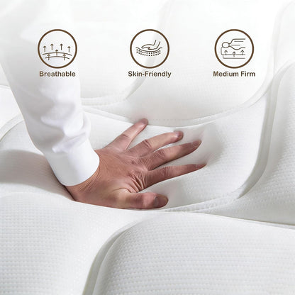 Queen Mattress,12 Inch Queen Size Mattress in a Box, Hybrid of Gel Memory Foam and Individual Pocket Springs for Motion Isolation & Support, Medium Firm, Colchones Queen Size4