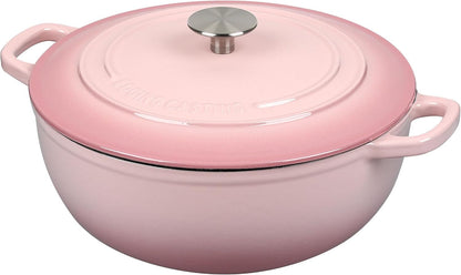 Enameled Cast Iron Dutch Oven Pot with Lid for Sourdough Bread Baking, Bread Dutch Ovens, Cooking Pots, 5 Quart, Pink3