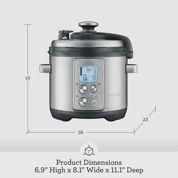 Breville Fast Slow Pro Pressure Cooker BPR700BSS, Brushed Stainless Steel | Craft a Variety of Delicious Meals with Multi-Cooker Designed for Fast, Slow, Pressure, and Steam Cooking | 6 Qt Capacity7