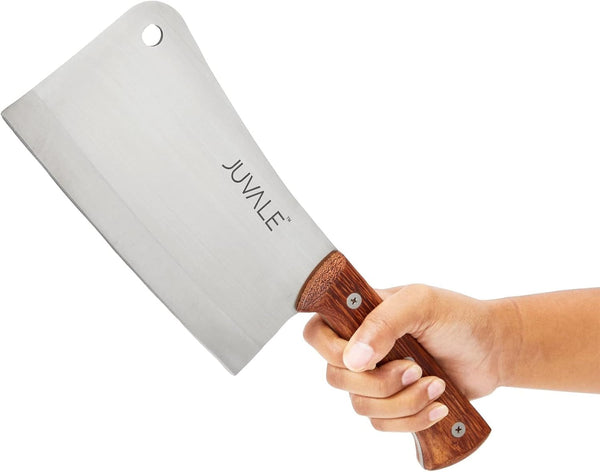 Meat Cleaver - 8-Inch Stainless Steel Blade, Wood Handle - Heavy-Duty Butcher Knife & Bone Cleaver for Beef Brisket, Meat Cutting & Chopping - Chopping Knife6