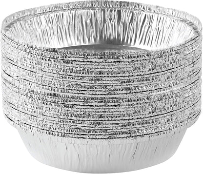 7'' Inch round Tin Foil Pans Disposable Aluminum Pack of 201