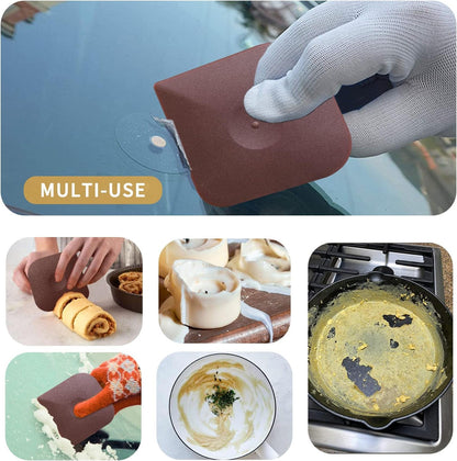 Plastic Pan Pot Dish Scraper Tool Set, Kitchen Nylon Food Scraper for Dish | Non-Scratch Cast Iron Skillet Scraper Pan Pot Cleaner Scrubber, Kitchen Plastic Scraper Cleaning Tool for Burnt Food,Grease6