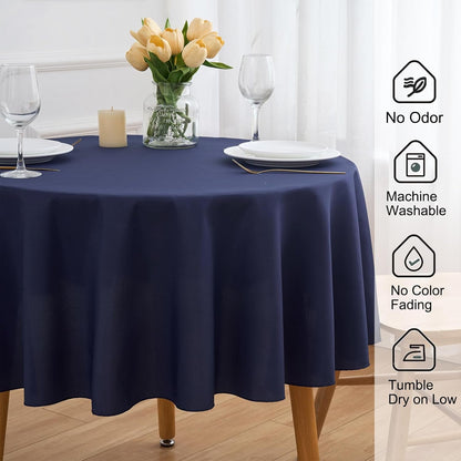 Navy Blue 6 Pack round 60 Inch Tablecloth, Premium Polyester Table Cloth Washable Table Cover Stain and Wrinkle Resistant Decorative Table Cover for Party Wedding3