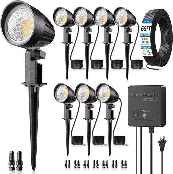 12W All-In-One Low Voltage Landscape Lighting Kit for Yard (8 Pack)1