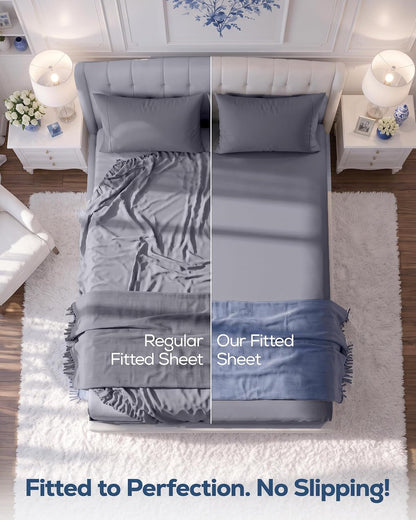 King Fitted Sheet, Ultra Soft Fits up to 15 Inch Deep Pocket, Grey3