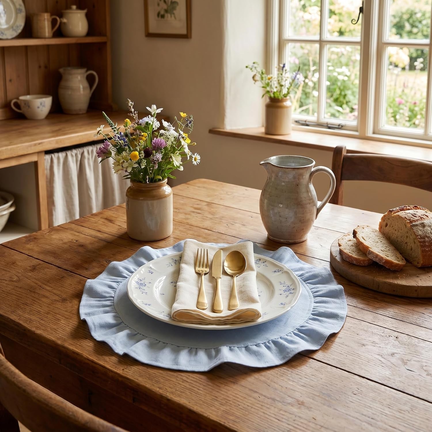 round-ruffled-linen-blend-placemats-15-inch-scalloped-table-mats-set-of-4