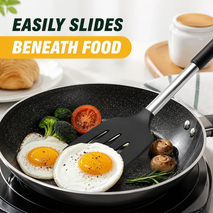 2-Piece Silicone Utensil Set:Heat-Resistant & BPA Free（Black）6