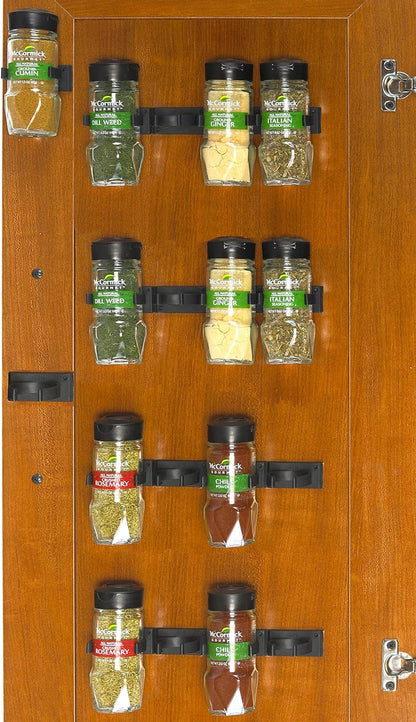 Spice Gripper Organizer- 4 Strips, Holds 20 Jars, Black5